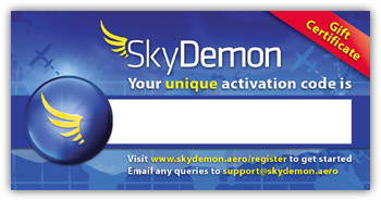 A SkyDemon subscription gift certificate